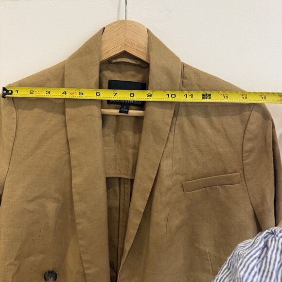 Banana Republic 100% Linen Blazer Iced Latte Size 2 - Picture 10 of 12